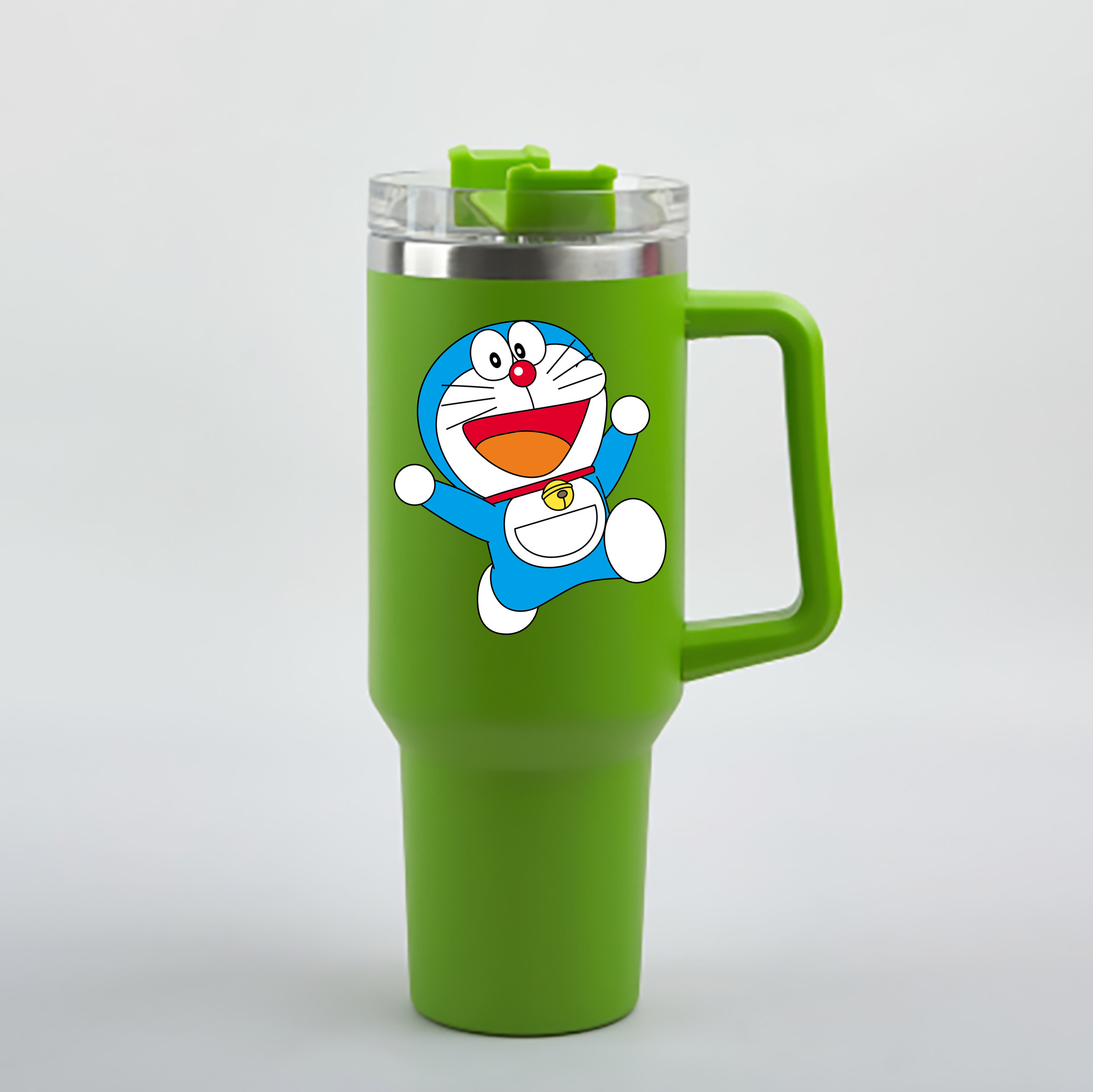 （画像用） ドラえもん Doraemon 1200mL車用タンブラー - クリスタルステッカー（プラスチックストロー付き）